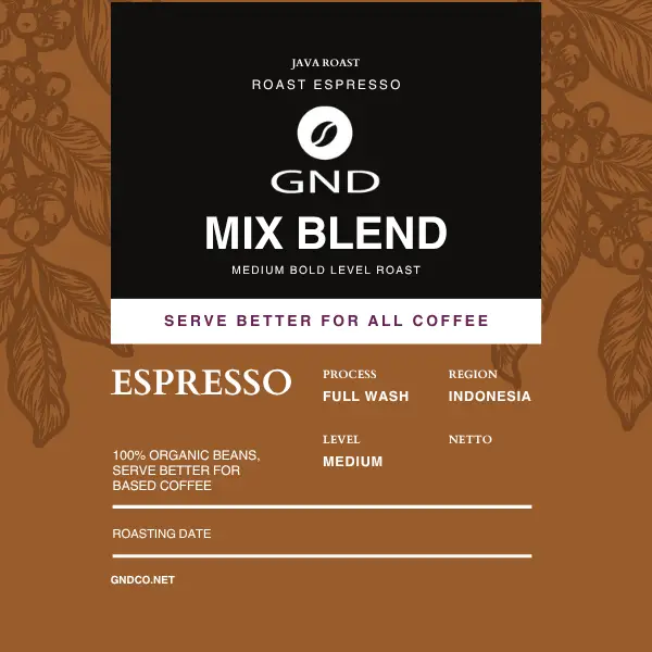 brown coffee product label